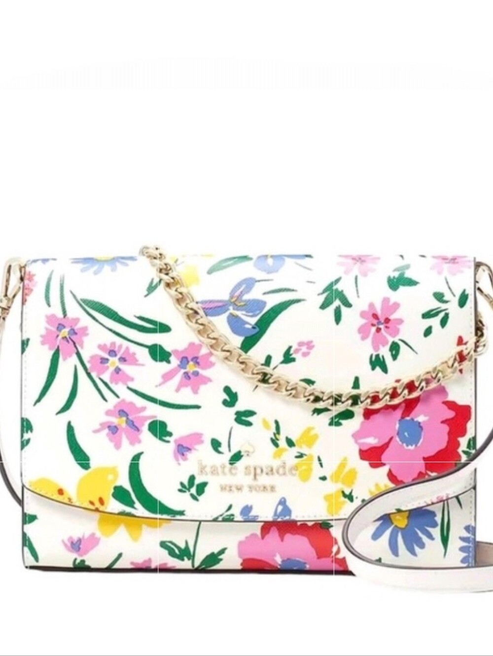 NWOT kate spade White Floral Chain Crossbody Bag
